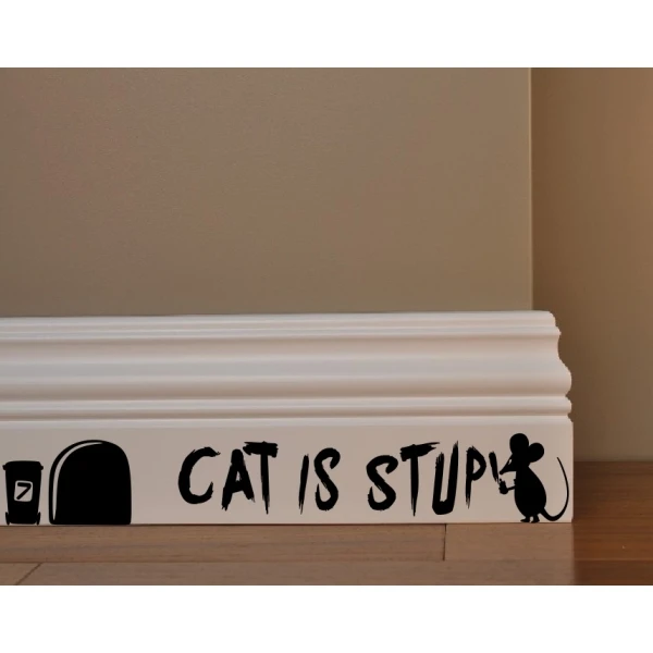 Милый милый кот с мышкой виниловый стикер для самостоятельной сборки наклейка