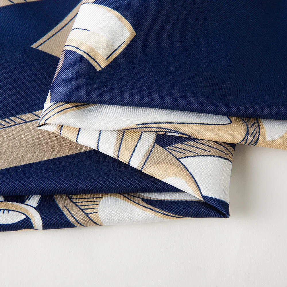 Шарф из твила и шелка для женщин роскошный испанский шарф с цепочкой принтом в