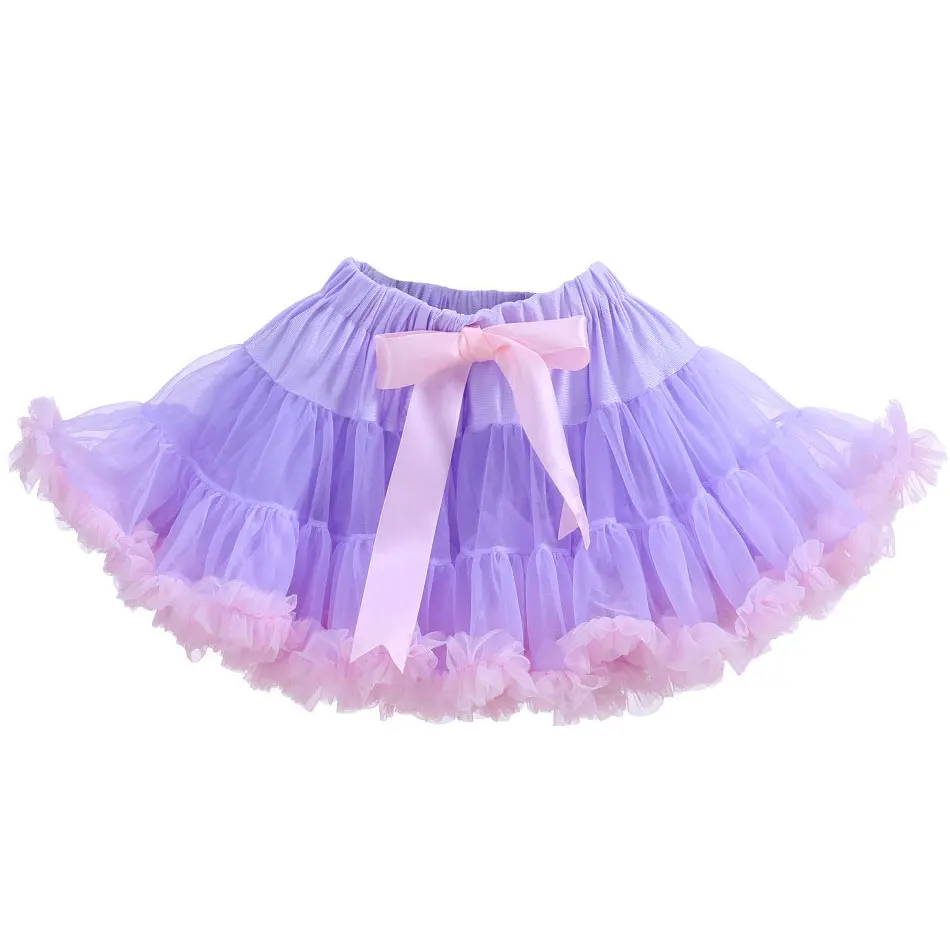 Lavender And Pink Женская Подростковая мини-юбка, размеры s, m, l, шифоновая балетная одежда с рюшами, летняя женская юбка-пачка, Женская юбка для взрослых - Цвет: Lavender And Pink