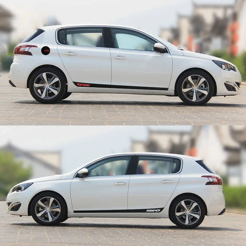 6 шт. автомобильные наклейки для Peugeot 308 наклейка из углеродного волокна боковой