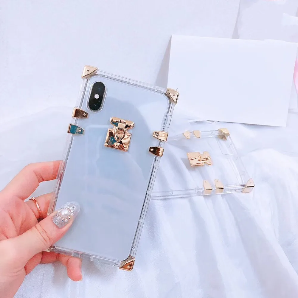 Мягкий прозрачный ТПУ чехол для телефона iphone 11 Pro X XR Xs Max 8 8plus 7 7plus Золотая кнопка задняя крышка для iphone 6 6S Plus Capa Fundas
