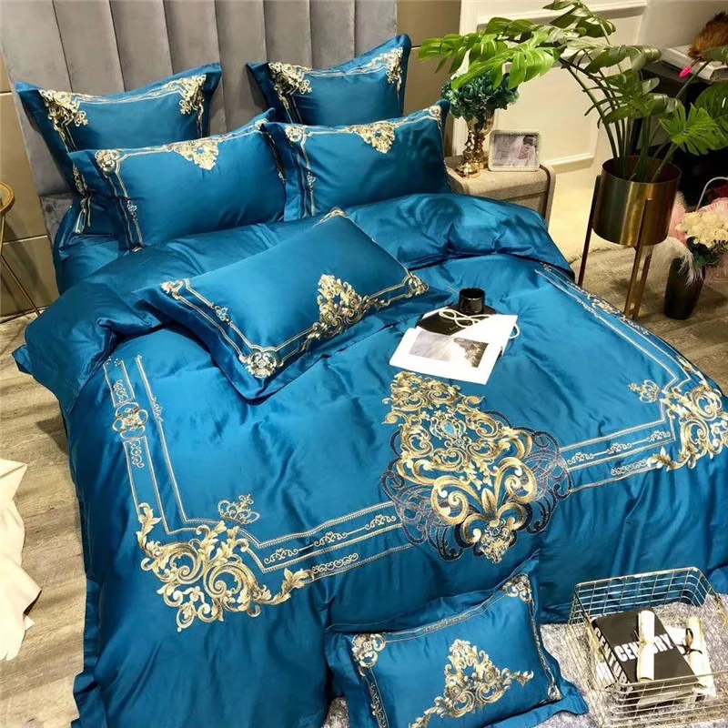 Новый Синий Зеленый Красный роскошный золотой Королевский вышивка Египетский