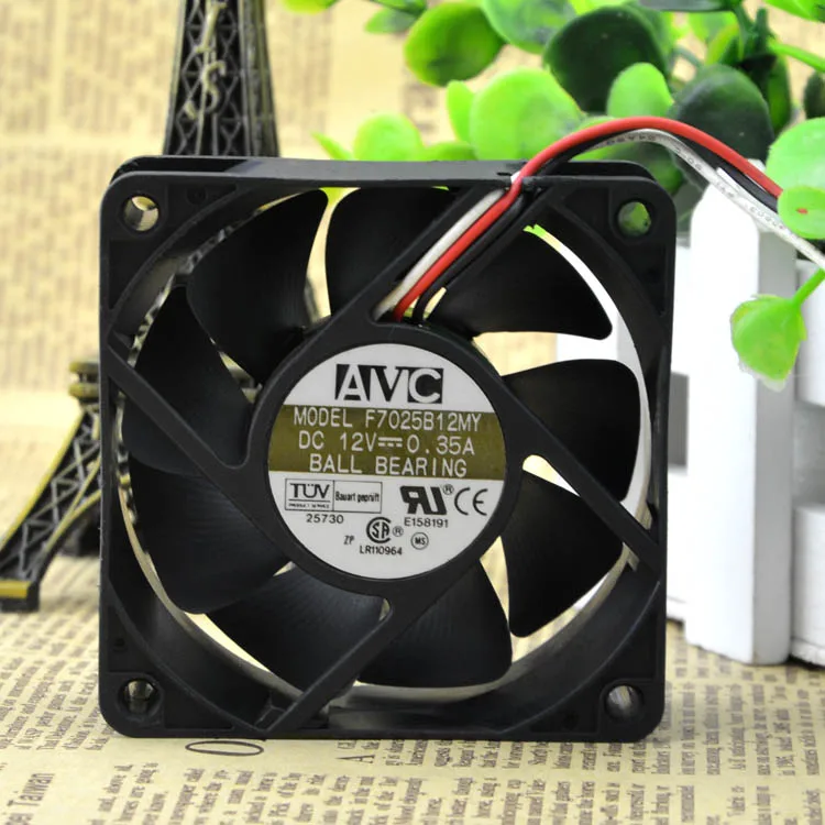 AVC F7025B12MY 7CM 7025 12V 0.35A 3 проводной Вентилятор охлаждения с двумя шарикоподшипниками
