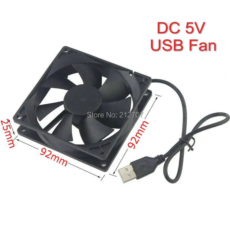 Gdstime 5V USB вентилятор 92 мм 92x92x25 мм PC cpu охлаждающий кулер