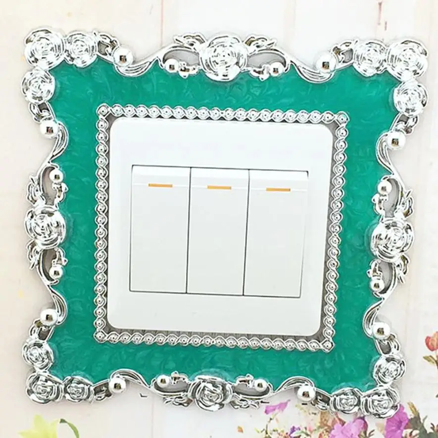 Wall Sticker Living room bedroom background Modern Home Switch Cover Square Shape Light Socket Stickers Room Apr26 | Дом и сад