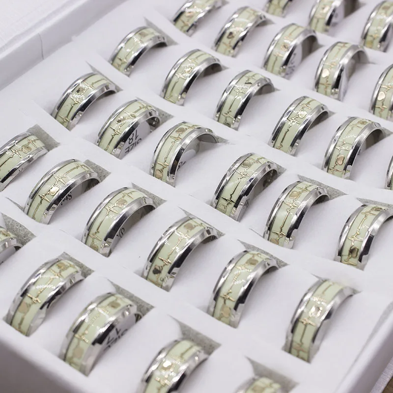 Светящееся кольцо в форме сердца светящиеся темноте кольца для друзей подарок