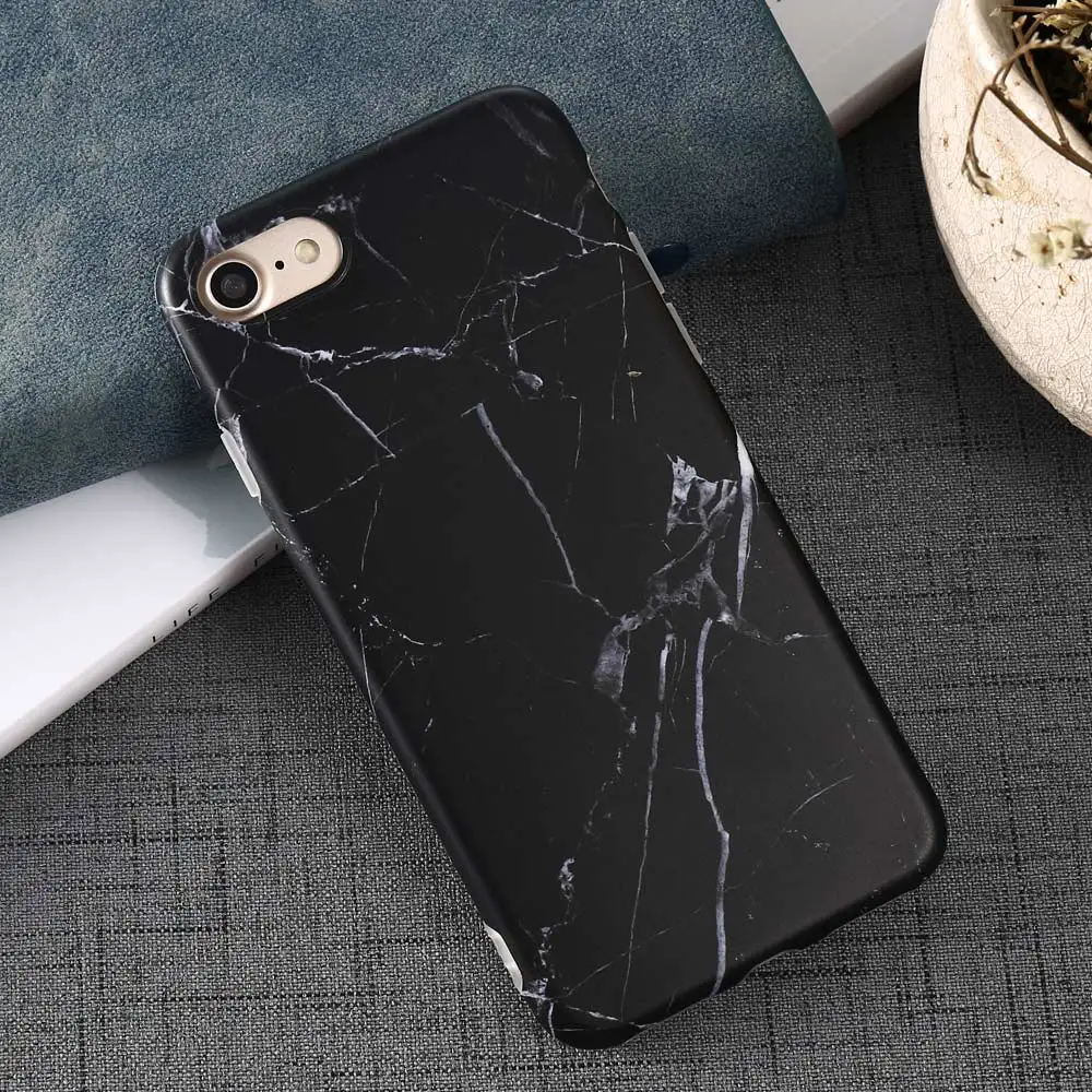 Роскошные Мрамор узор я 8 чехол для iPhone плюс Чехол черный телефон Аксессуары Coque X 7