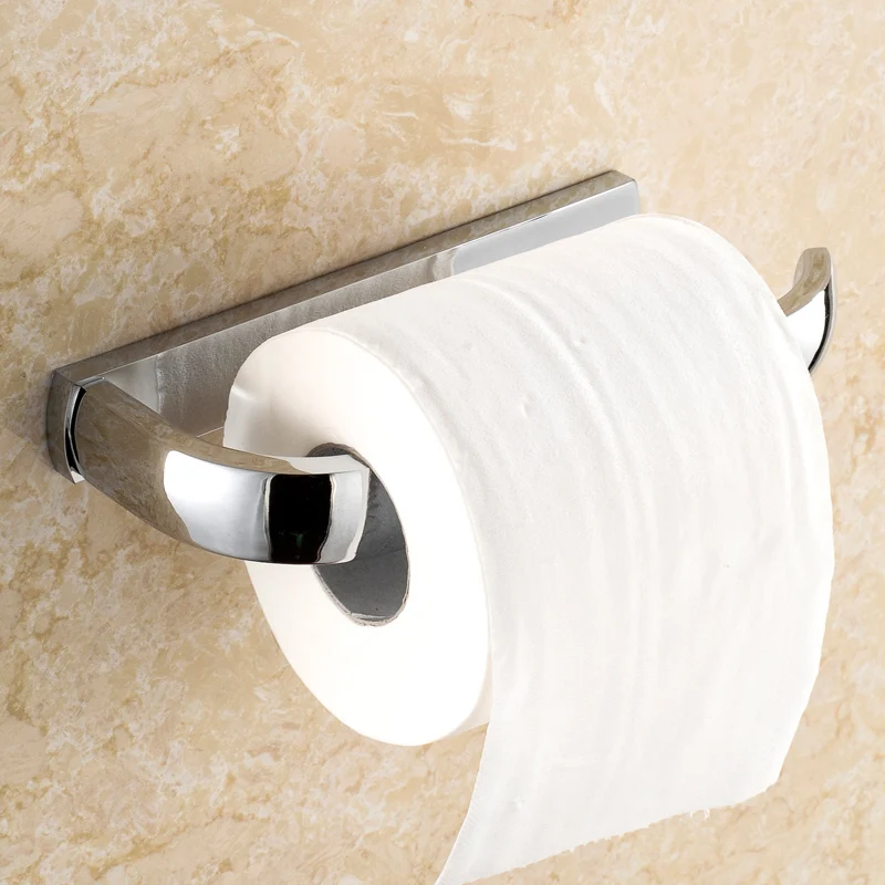 

Polished Chrome Brass Square Wall Mounted Bathroom Toilet Paper Roll Holder Bathroom Accessory mba838