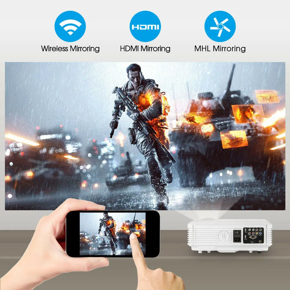 Caiwei A7W Full HD светодиодный ЖК проектор для домашнего кинотеатра 1080P 6000 люмен видео