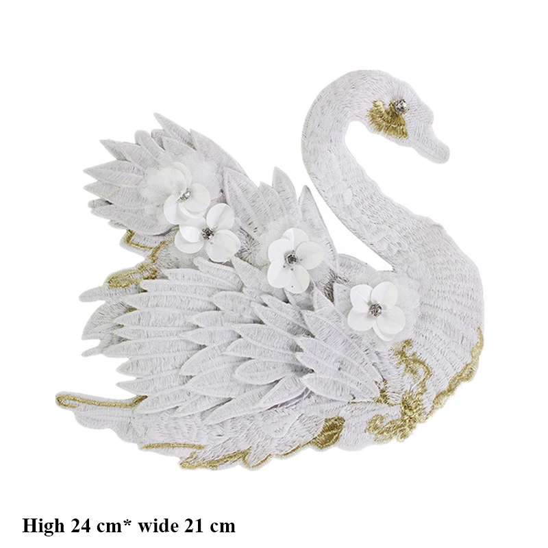 1 шт. нашивки лебеди одежда с вышивкой животных аппликация сделай сам шляпа