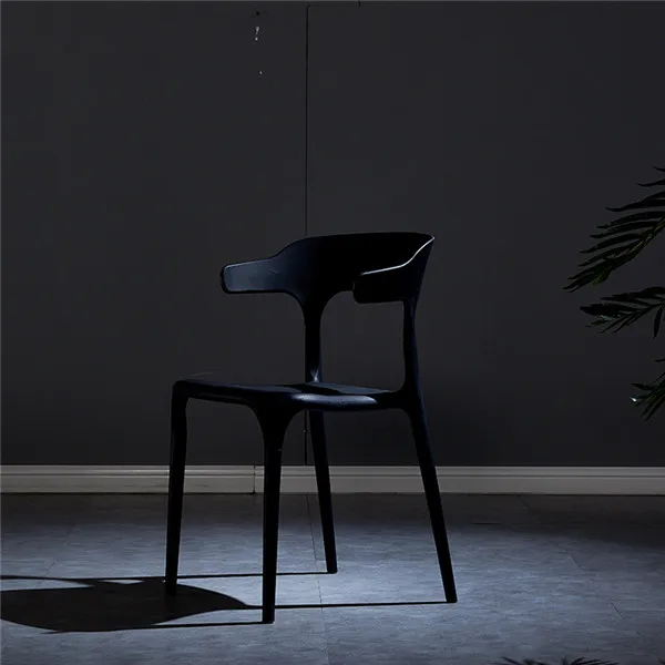 Black Color Современное формованное пластиковое складывающееся кресло для столовой, Скандинавское креативное повседневное боковое кресло, эргономичный дизайн, ресторан, балкон - Цвет: Black Color