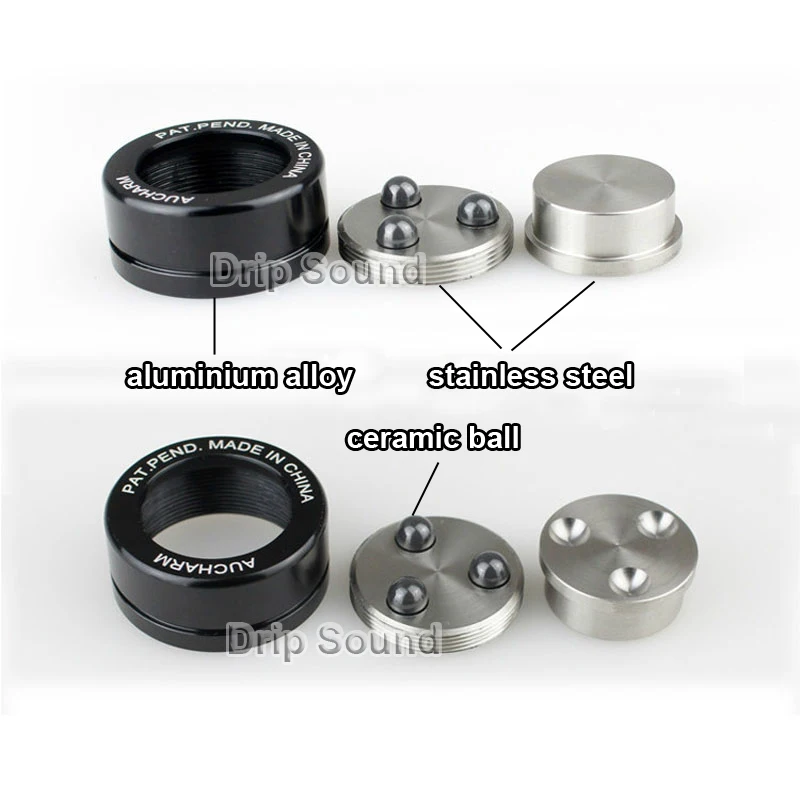 

4pcs 39mm Stainless Steel Speaker Spike Pad Ceramics Ball Shock-absorbing Isolation Stand Feet Adjustable Damping Nail #4