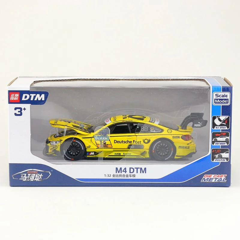 RMZ City/1:32/литая модель игрушечной игрушки из сплава/DTM M4 гоночный автомобиль оттягивающийся/образовательная Коллекция/звук и светильник/подарок/малыш/оригинальная коробка