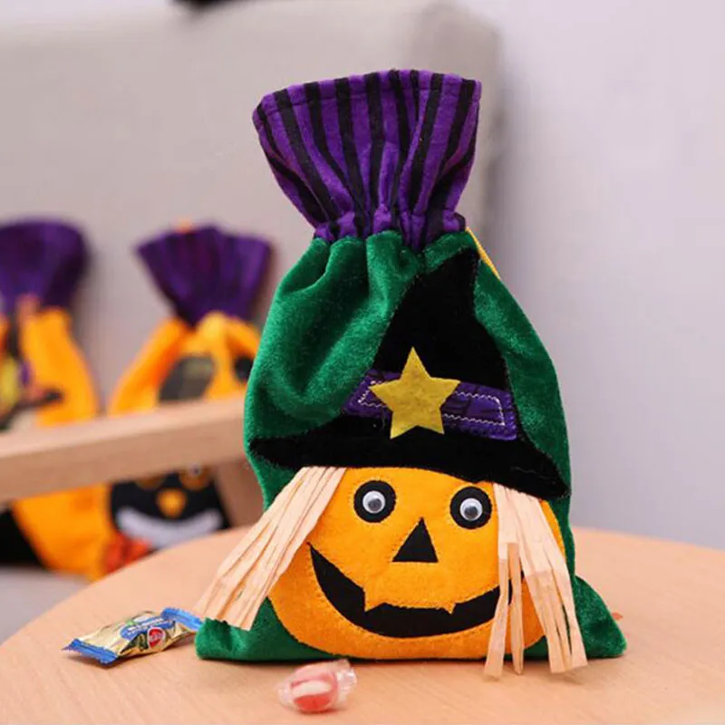 Хэллоуин конфеты сумки трюк или лечение смешной череп Pumkin Ghost Drawstring подарочная