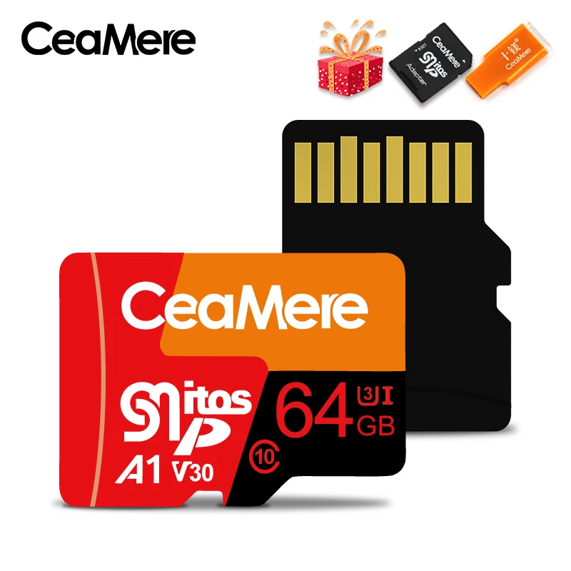 CeaMere Micro SD карта класс 10 UHS 1 8 Гб 6 16 Гб/32 ГБ U1 64 Гб/128 ГБ/256 U3 памяти флэш память Microsd для