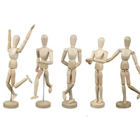 1 piece 16 moveable joints wooden man figure toys dolls with standing flexible wood man art draw naked dolls model toy for kid