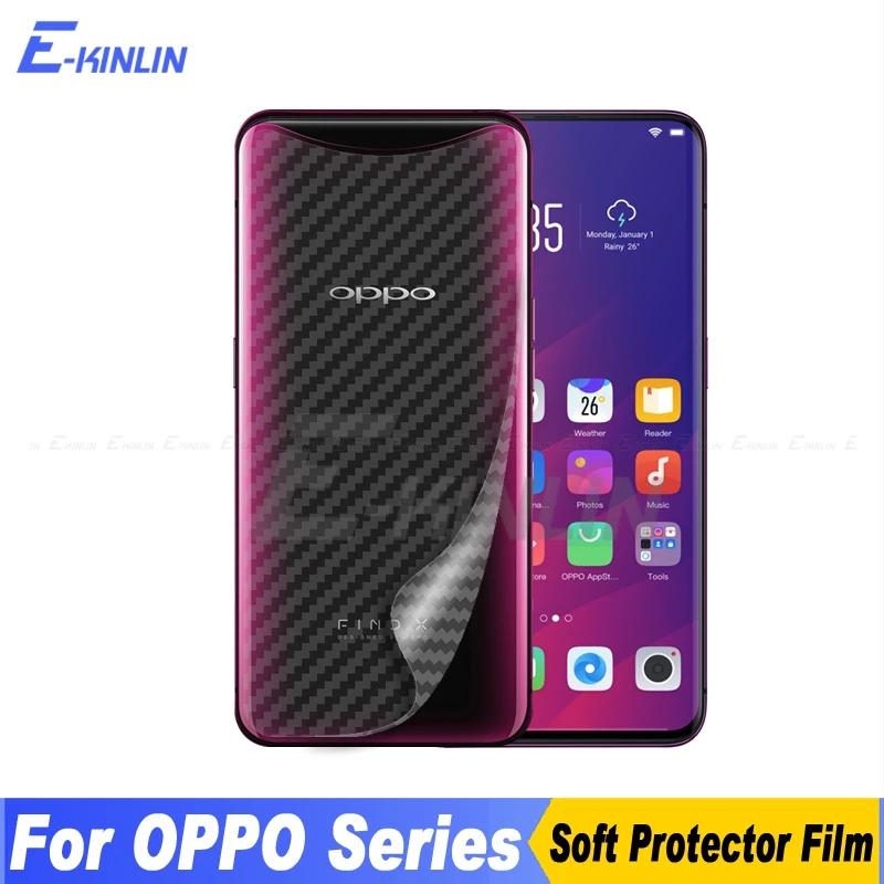 3D углеродное волокно задняя крышка экрана протектор для Oppo Find X A3 A3s A73 A79 A83 F11 F9 F7 F5 Youth Pro Lite наклейка пленка без стекла