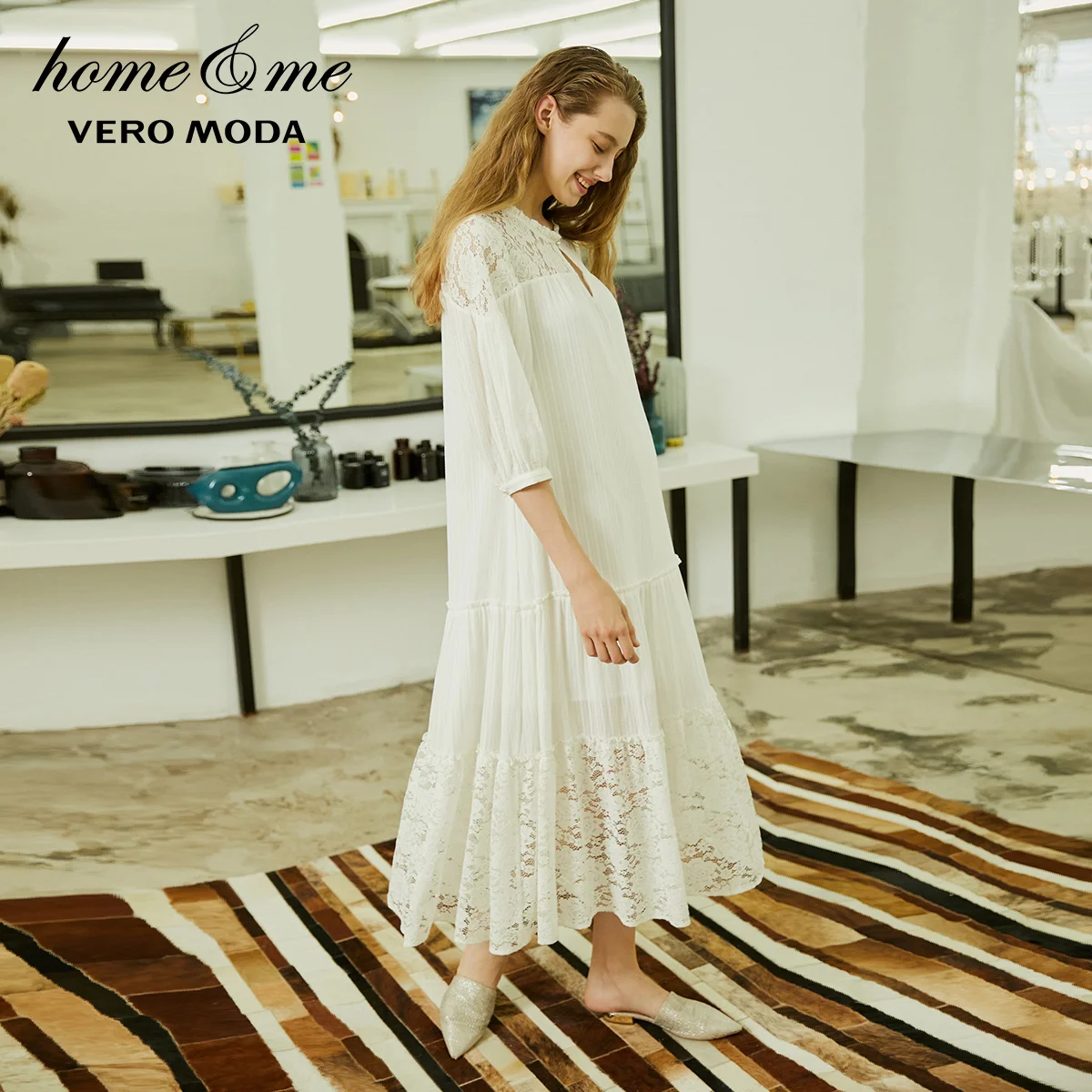 Vero Moda новая милая длинная ночная рубашка с кружевом Феи | 31837C541|Женские платья|