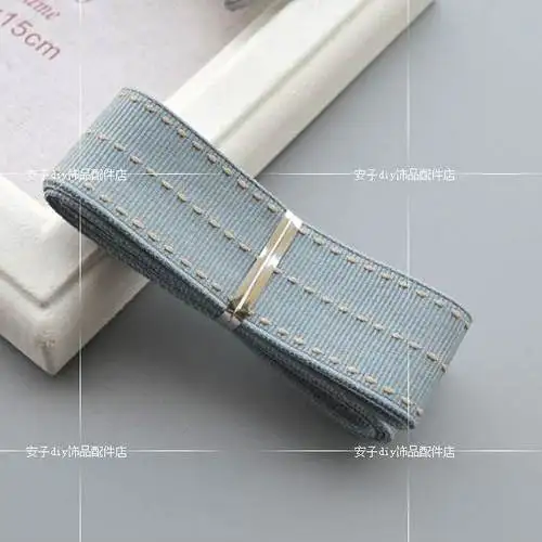 gray blue 02 25 мм двухсторонний прыжок белая линия корсажные ленты ручной работы бант аксессуары для волос DIY свадебная Рождественская упаковочная лента - Цвет: gray blue 02