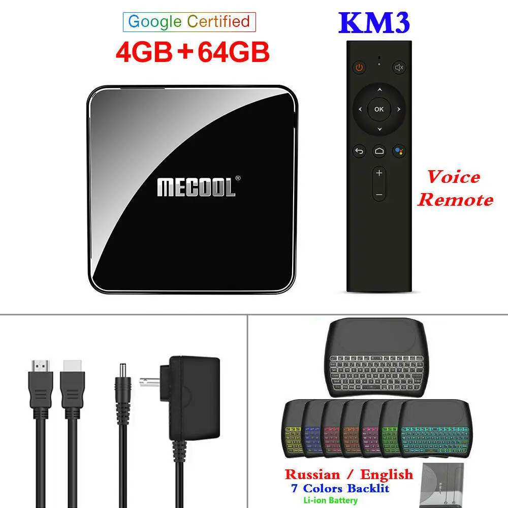 4GB64GB D8 Макс 4 Гб ОЗУ 128 Гб ПЗУ Mecool Android tv KM3 ТВ приставка Android 9,0 Google Сертифицированный S905X2 4K Smart медиаплеер KM9 PRO A tv 2G16G - Цвет: 4GB64GB D8