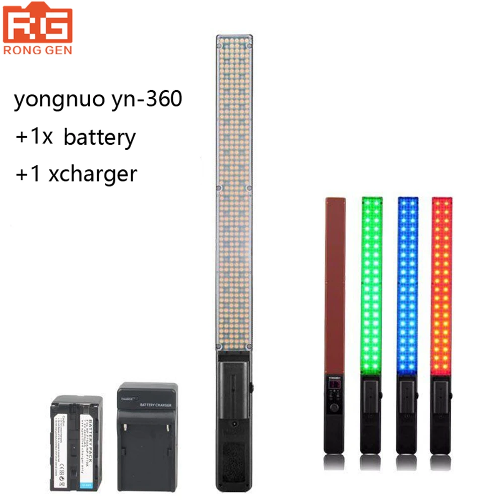Новинка YONGNUO YN360 ручной светодиодный свет для видеосъемки 3200k 5500k RGB цветной +