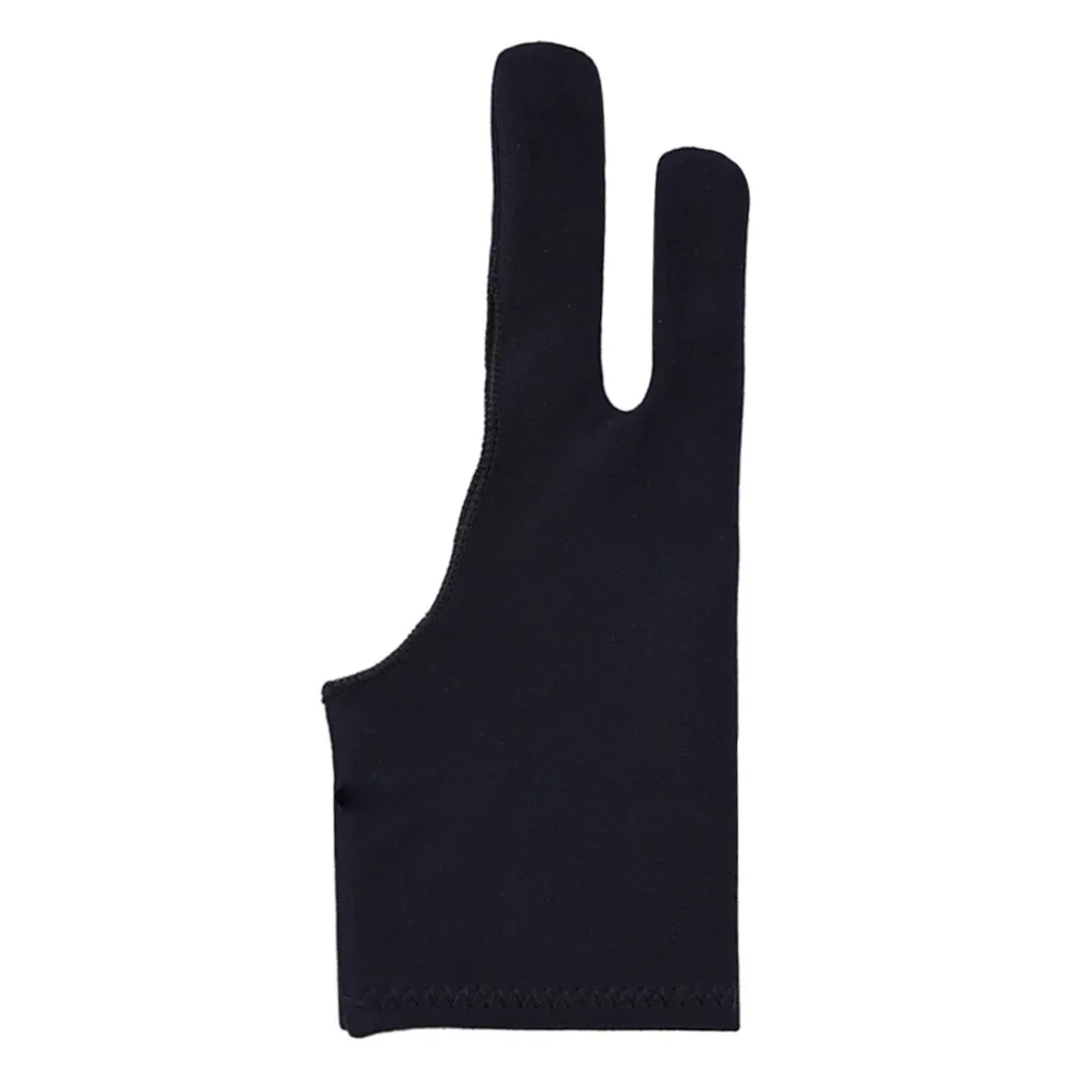 2 Finger Artist Drawing Glove For Any Graphics Drawing Tablet Black Anti-fouling Both for Right and Left Hand Black Free Size