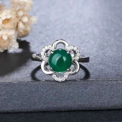 Funmor зеленый изумруд 925 пробы Серебряное кольцо ювелирные изделия для женщин леди