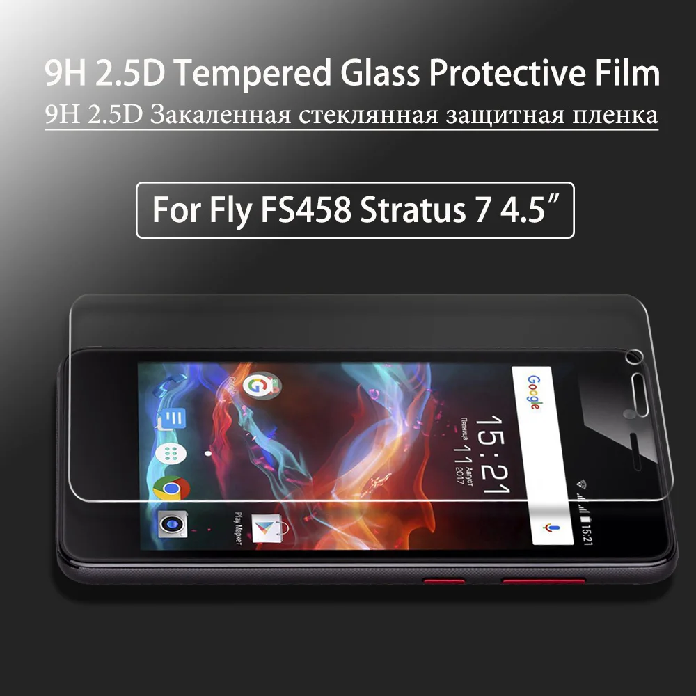 JONSNOW закаленное стекло для Fly FS458 Высокая четкость 2.5D 9H Защитная фронтальная