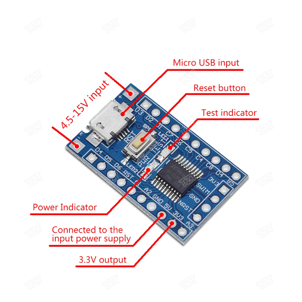 TZT STM8S103F3P6 системная плата STM8S STM8 макетная Минимальная основная плата|development board|board