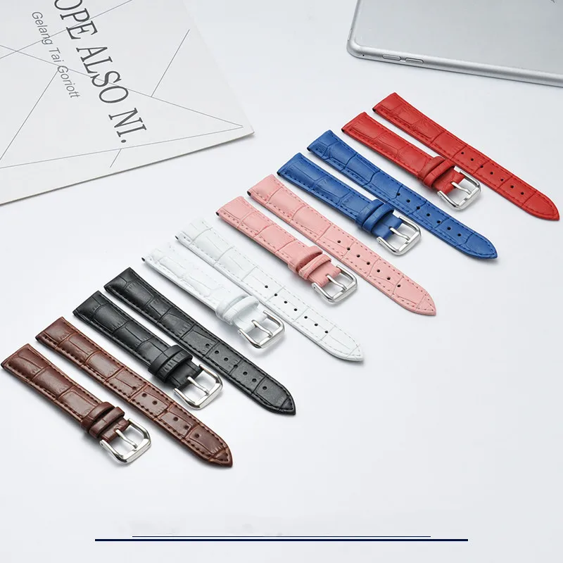 Genuine Leather Watchband For Men Women Watches Straps 14mm 15 16 17 18 19 20 21 22 23 24mm Wristbands With Tool Accessories
