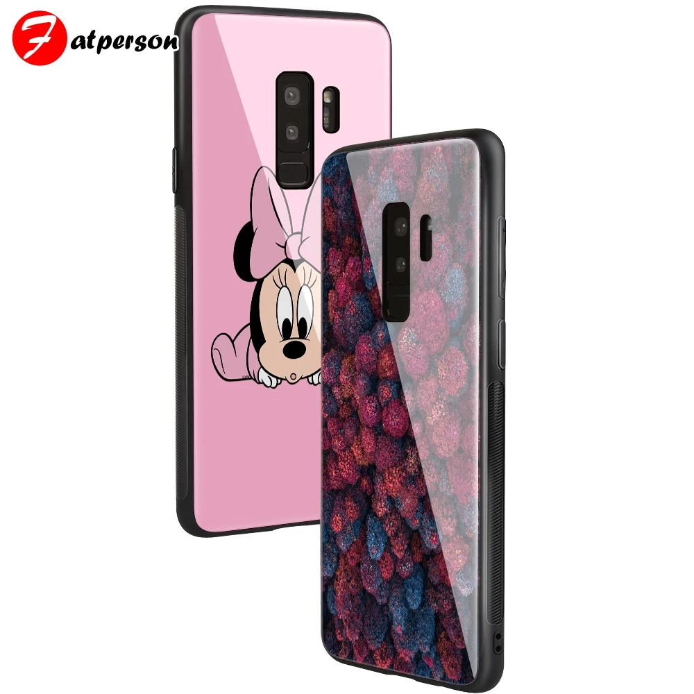 Ститч Супермен Микки из закаленного стекла чехол для телефона для Sumsung galaxy S8 Plus S9 S10 Plus note 8 9 DIY индивидуальный чехол для телефона