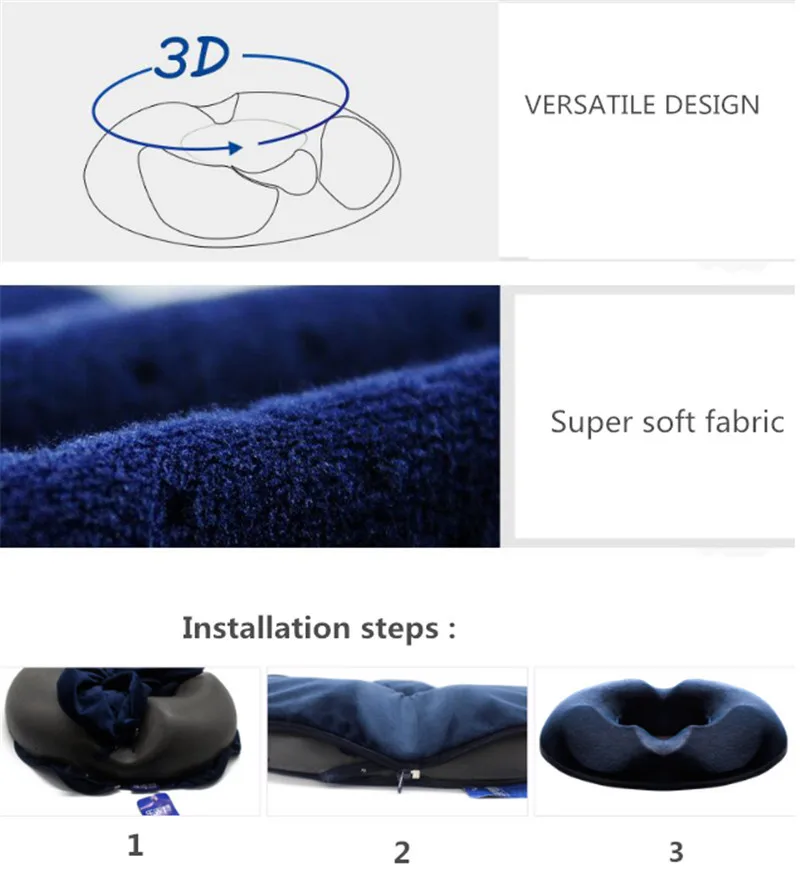 Роскошная подушка для сиденья из 100% пены с эффектом памяти ортопедический дизайн