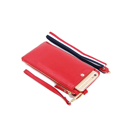 Red T1342 Кошелек, женский кошелек, известный бренд, держатель для карт, карман для мобильного телефона, натуральная кожа, Женский кошелек, клатч, Женский кошелек с шеей - Цвет: Red T1342