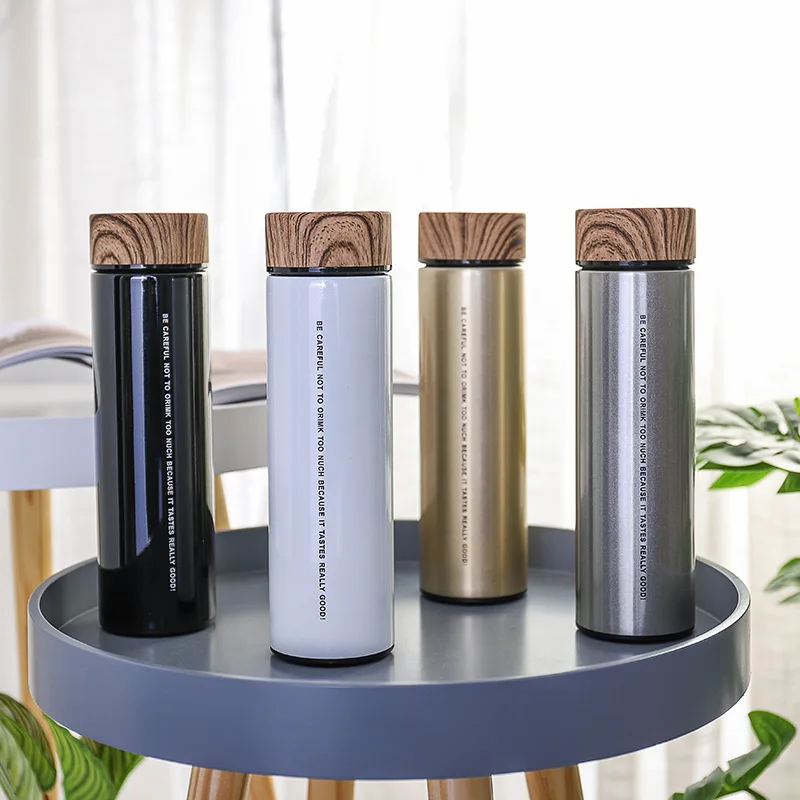 500 мл письмо из нержавеющей стали с деревянной крышкой термос тепловой бутылка