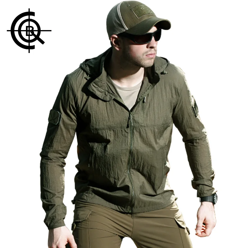 CQB Летнее Солнце Защиты Одежды Дышащий Открытый Ветровка Мужчины Куртку