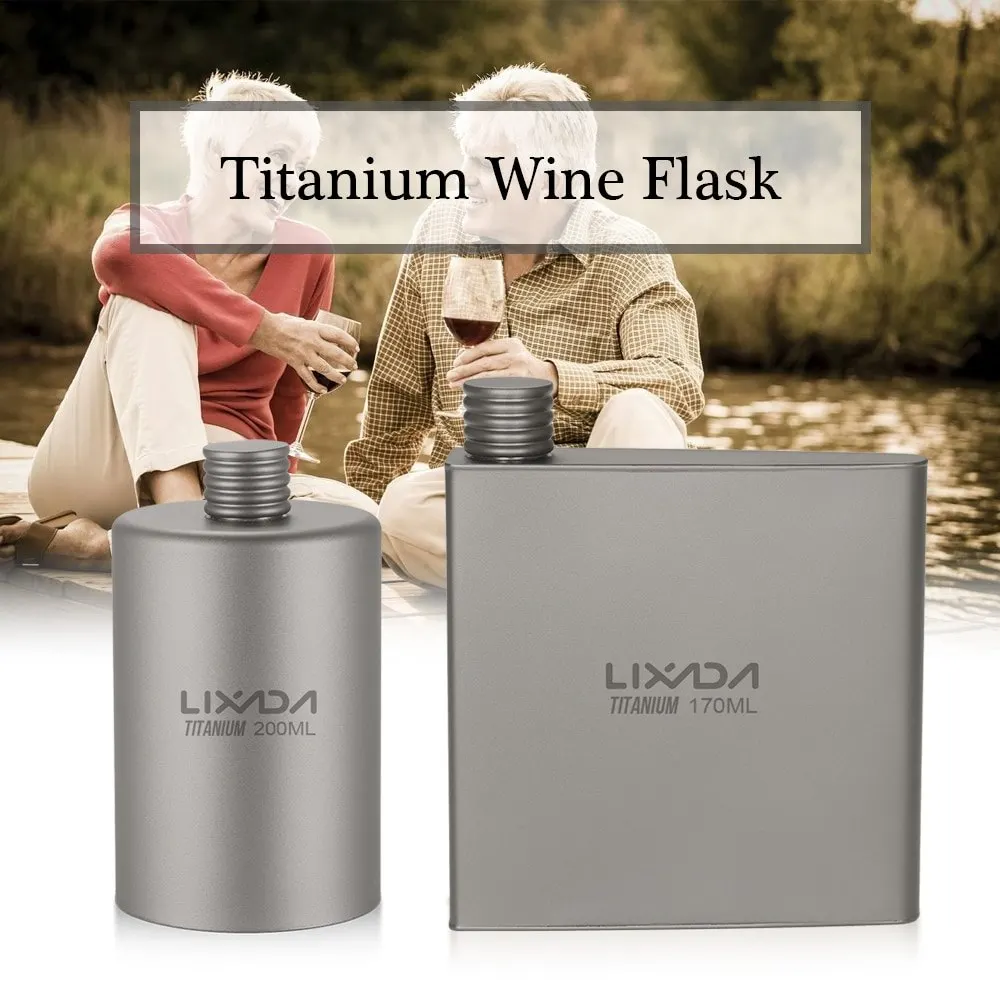 Lixada, 200 мл, легкая титановая фляжка для вина, для путешествий, кемпинга, рюкзак, портативный, для алкоголя, напитков, вина, пива, бутылка, горшок, новинка