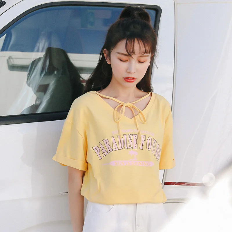 Украина Лето 2018 harajuku kawaii Корейская одежда женские весна футболка с модным