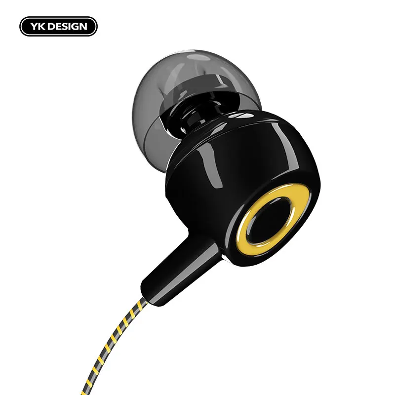 Проводные наушники вкладыши YK Design R7 с микрофоном стерео шум отличными басами для