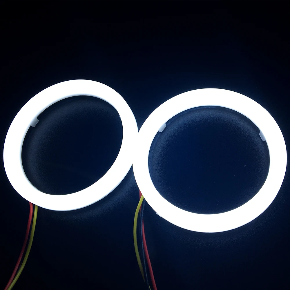 2 шт./компл. 80 мм авто Halo кольца Ангел глаз 80 мм 12V 24V фар 3020SMD мотоцикл белый+ желтый Цвет автомобиль Ангельские глазки