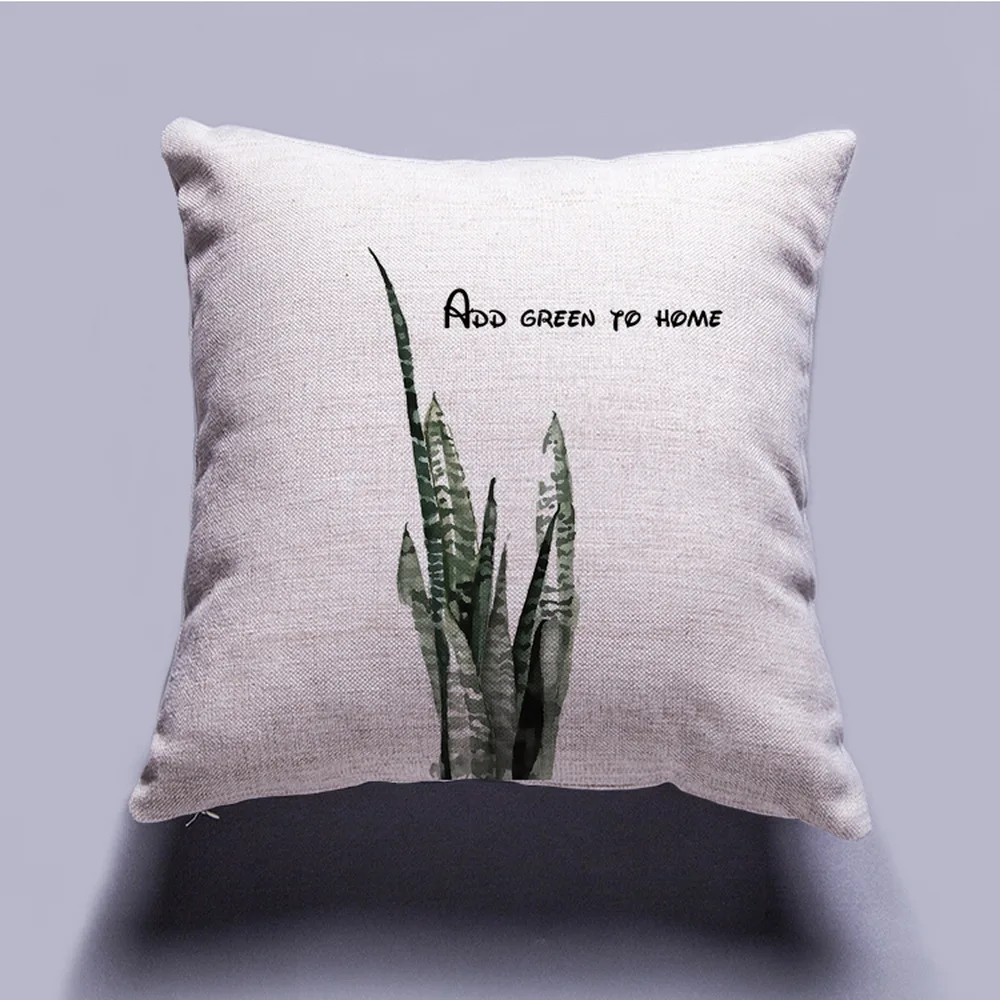 

Happy Tree Cushion Cover Tropical Plants Leaves Decorative Pillows Cotton Linen Pillow and Cover Colorful Cushion Cover 45x45cm