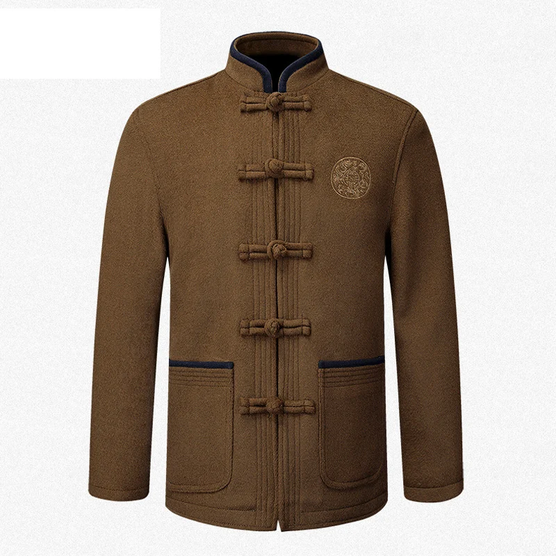 

Top Grade Brand New Arrival Chinese Traditional Men's Mandarin Collar Wool Jackets Coats M L XL XXL XXXL MTJ2015065