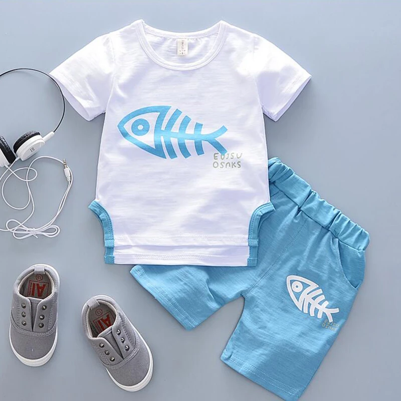 HH Baby Boy Clothes Summer baby animal costume Casual Kids Outfits clothing for girls fashionable child set 1 2 3Year | Детская одежда