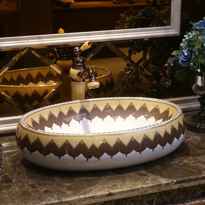 Керамический художественный счетчик Цзиндэчжэнь раковина для ванной комнаты