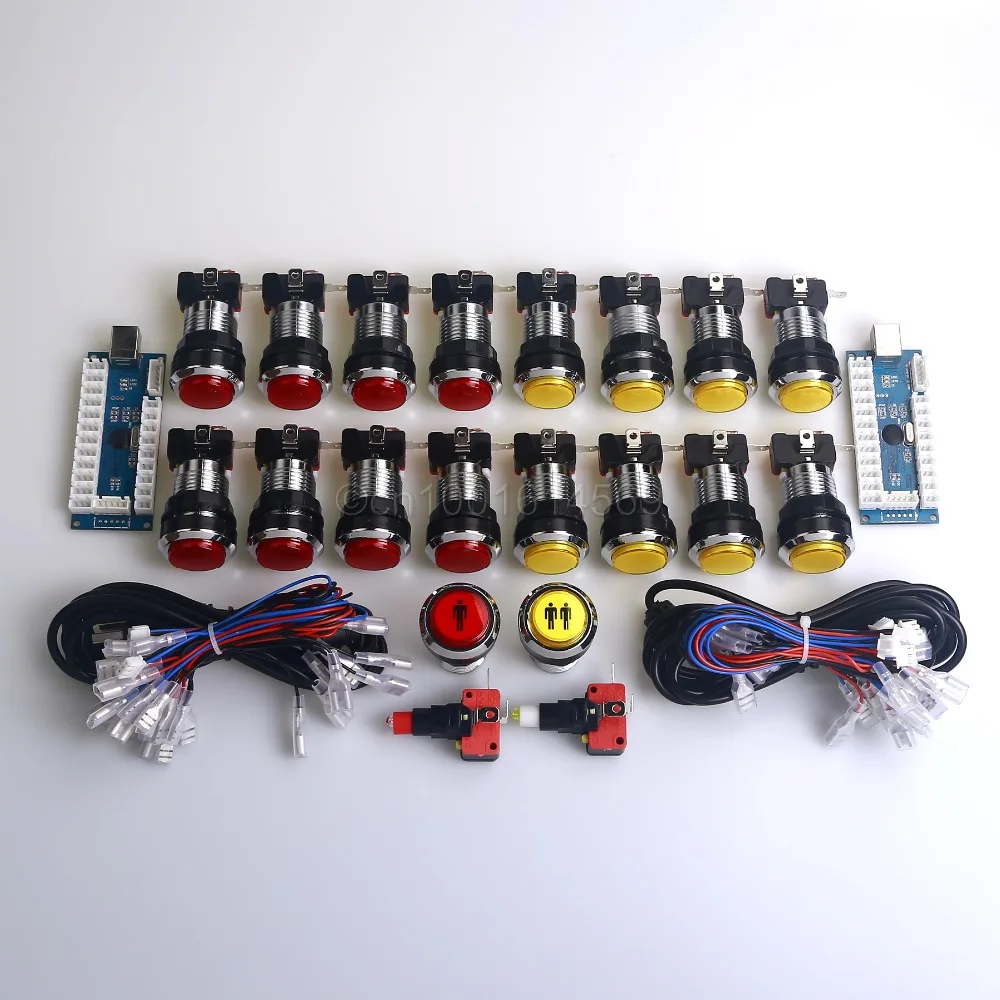 

Хромированный эффект, светодиодная подсветка, USB кабель, энкодер, доска для ПК, джойстик и аркадная кнопка, Классические видеоигры