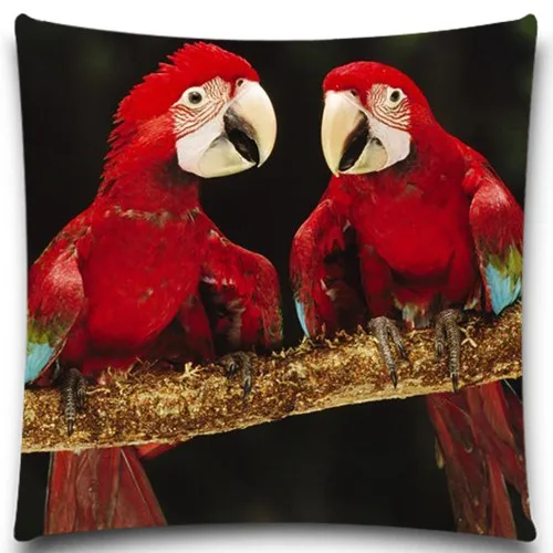 Красный попугай шаблон квадрат 18 &quotновый дизайн птица хлопок наволочка