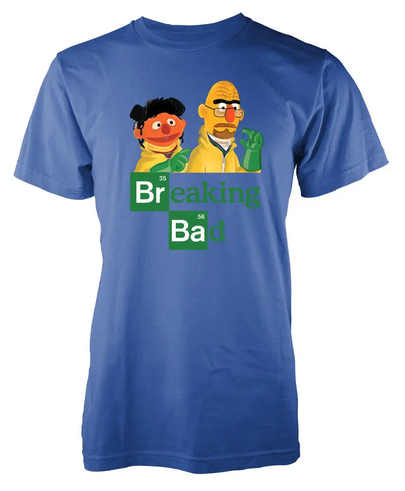 Мужская хлопковая футболка с круглым вырезом и коротким рукавом Sesame Breaking Street Bad