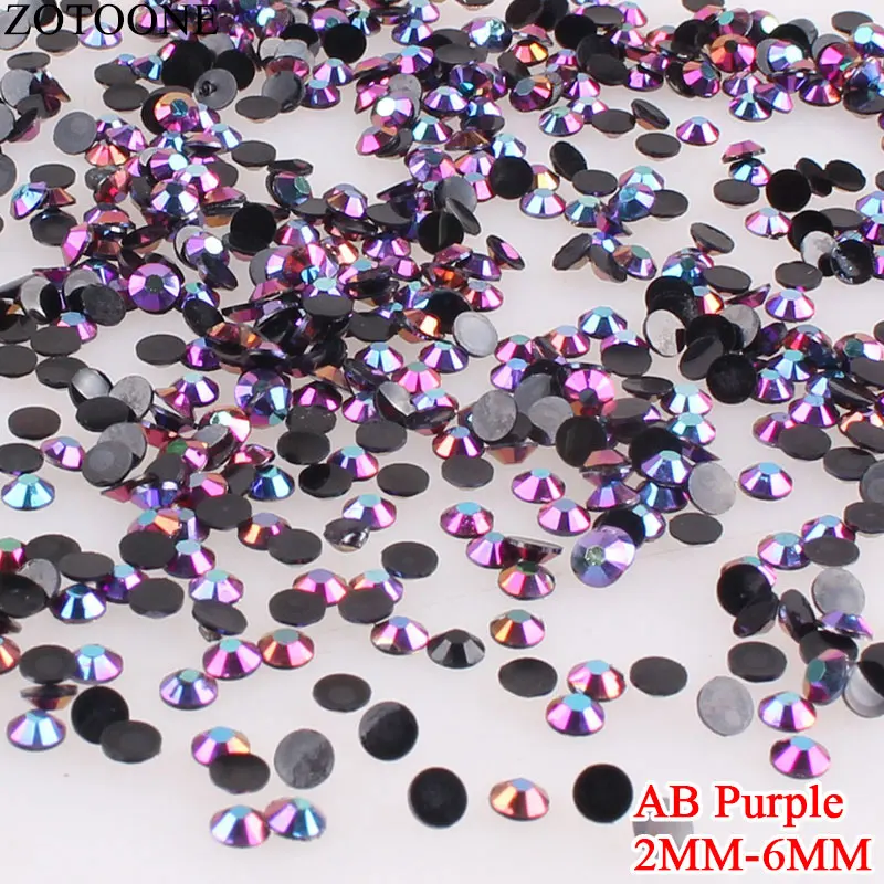ZOTOONE SS6 стразы и кристаллы AB фиолетовые Стразы для ногтей наклейки сделай сам плоская задняя сторона Горячая фиксация Стразы для одежды E