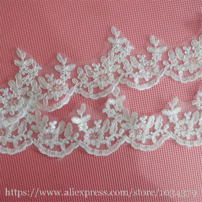 Нежный 9 метров 5 см цвета слоновой кости белая блестящая ткань с цветочным узором