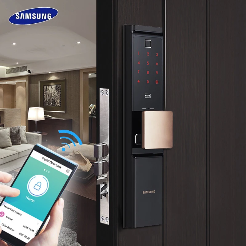 Цифровой Дверной Замок SAMSUNG со сканером отпечатков пальцев и Wi Fi|Электрический