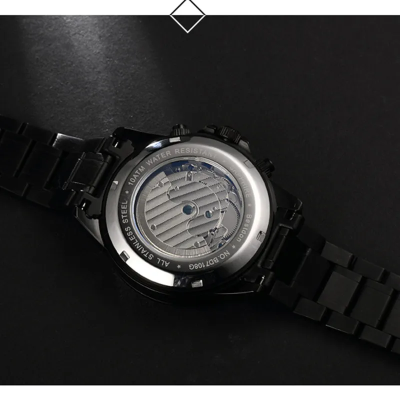 Bestdon механические часы из нержавеющей стали с большим циферблатом отображение